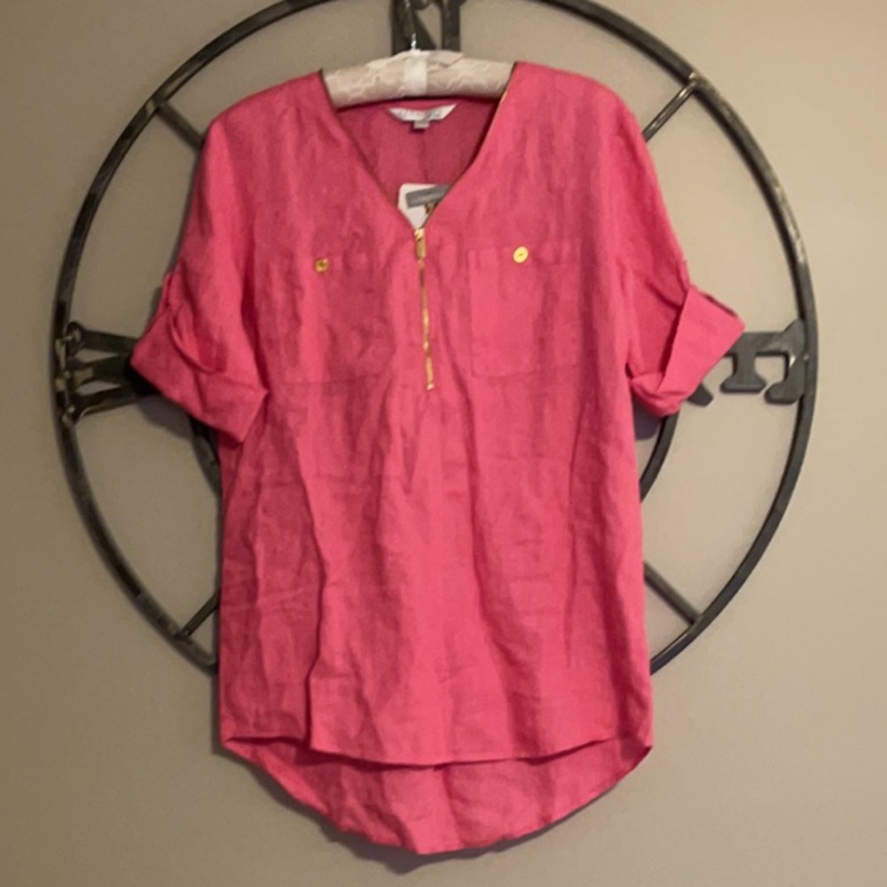Womens Company By Ellen Tracy Pink Shirt